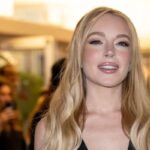 Lindsay Lohan bold dress
