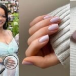 Rihanna lilac milk nails
