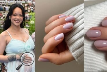 Rihanna lilac milk nails