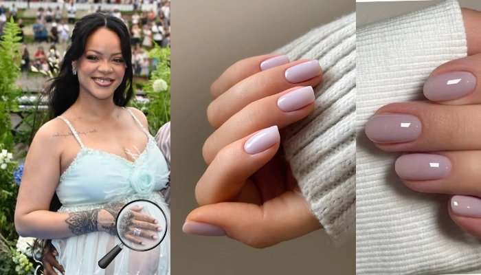 Rihanna lilac milk nails