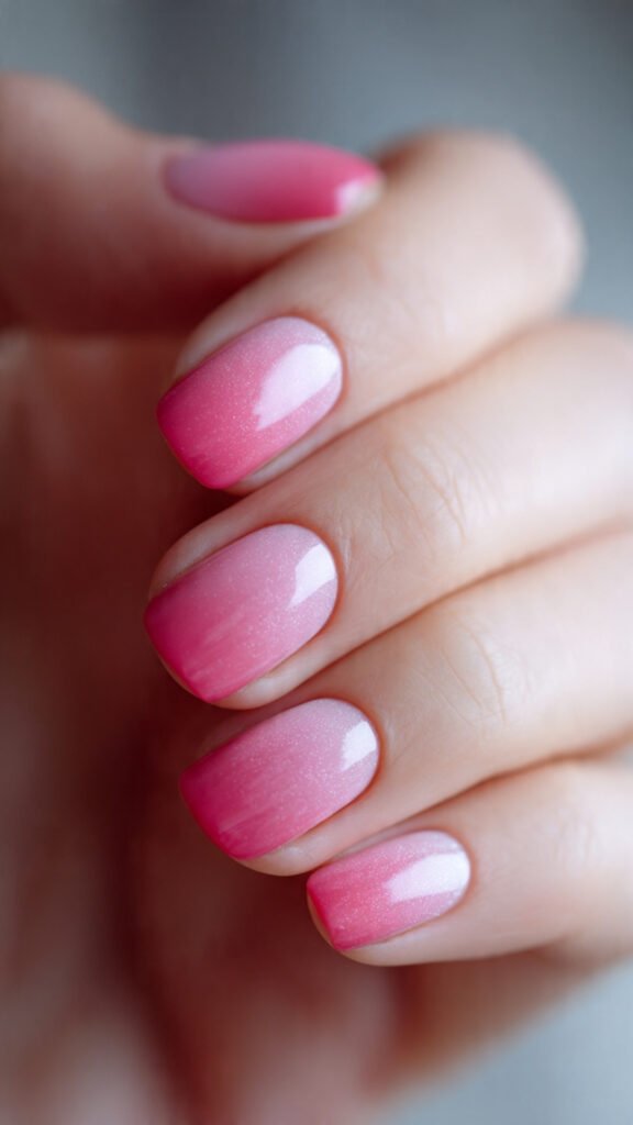 airbrushed pink nails