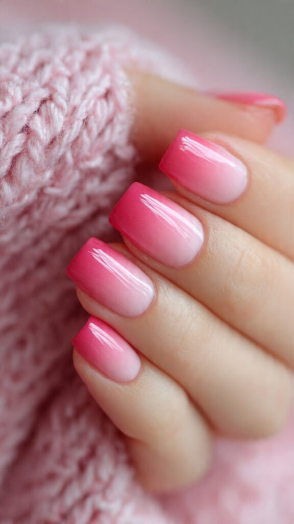 airbrushed pink nails
