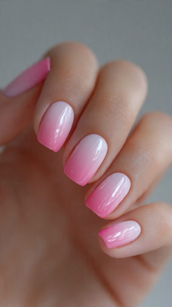 airbrushed pink nails