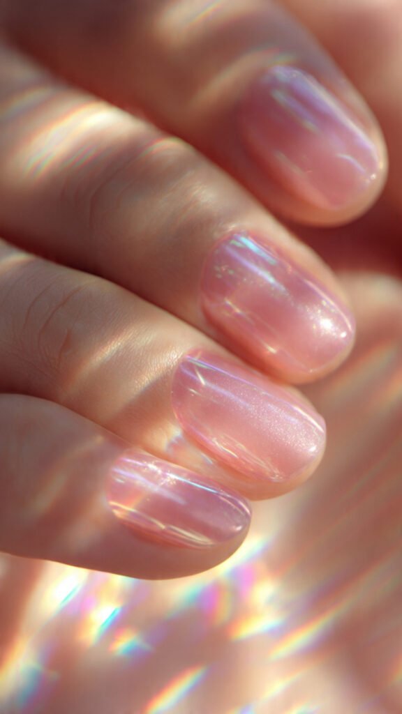 jelly pink glass nails