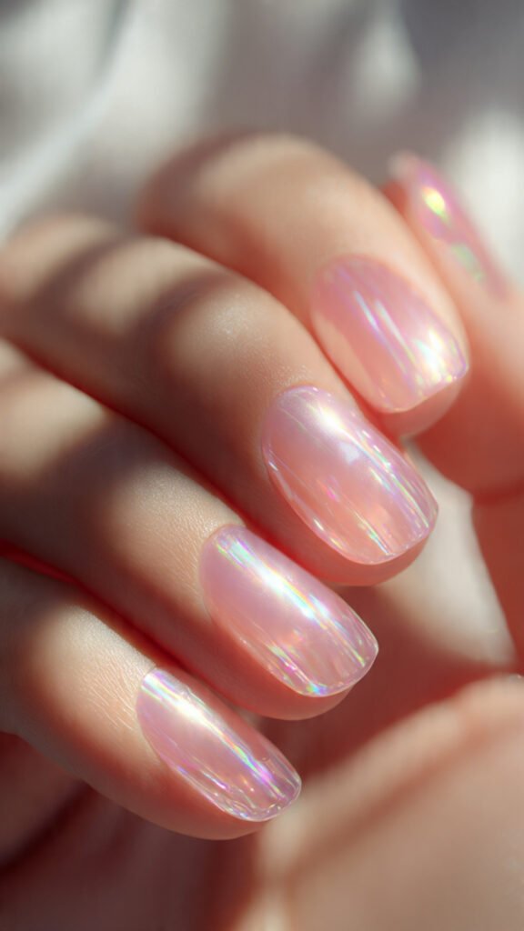 jelly pink glass nails