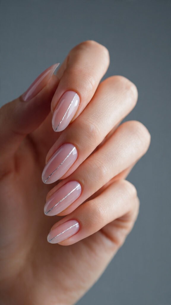 pink chrome accent nails