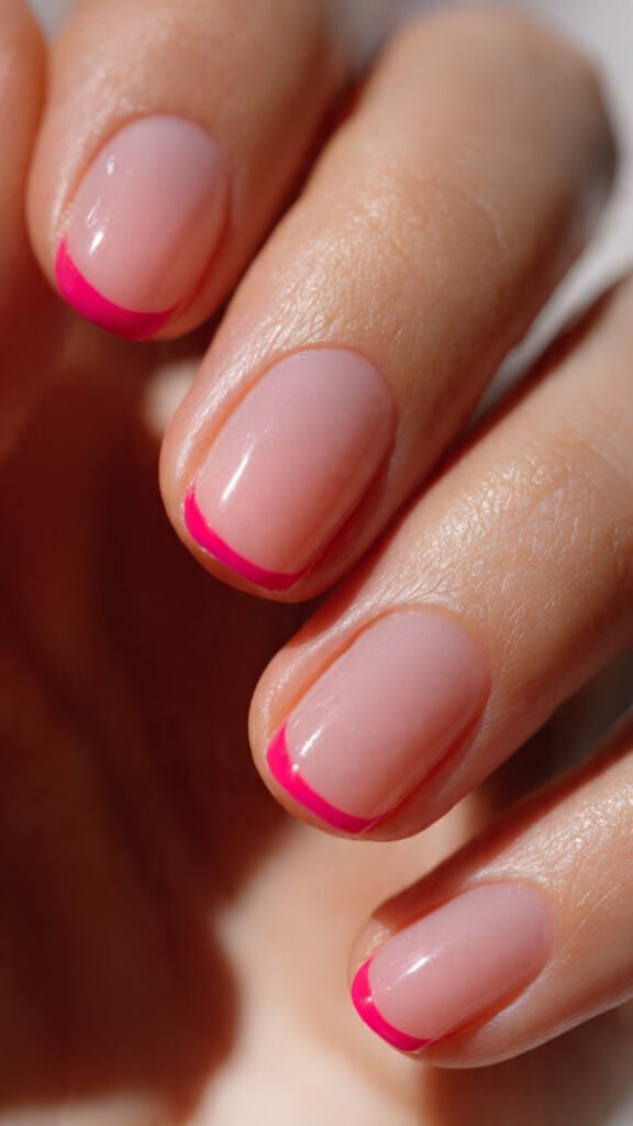 pink french tip nails