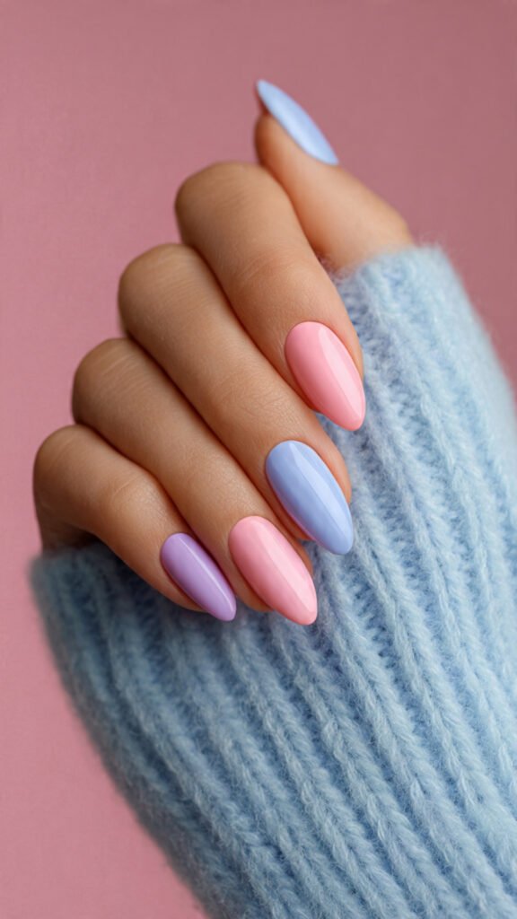 pink pastel nails