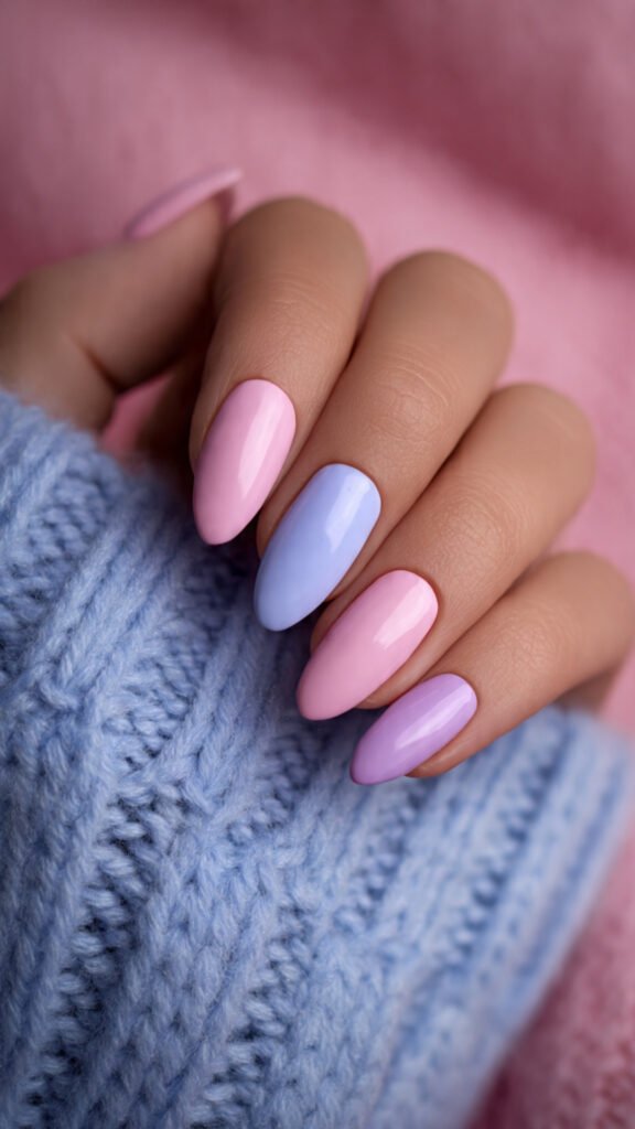 pink pastel nails