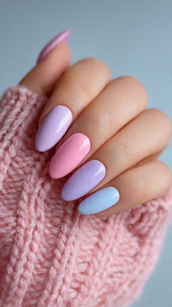 pink pastel nails