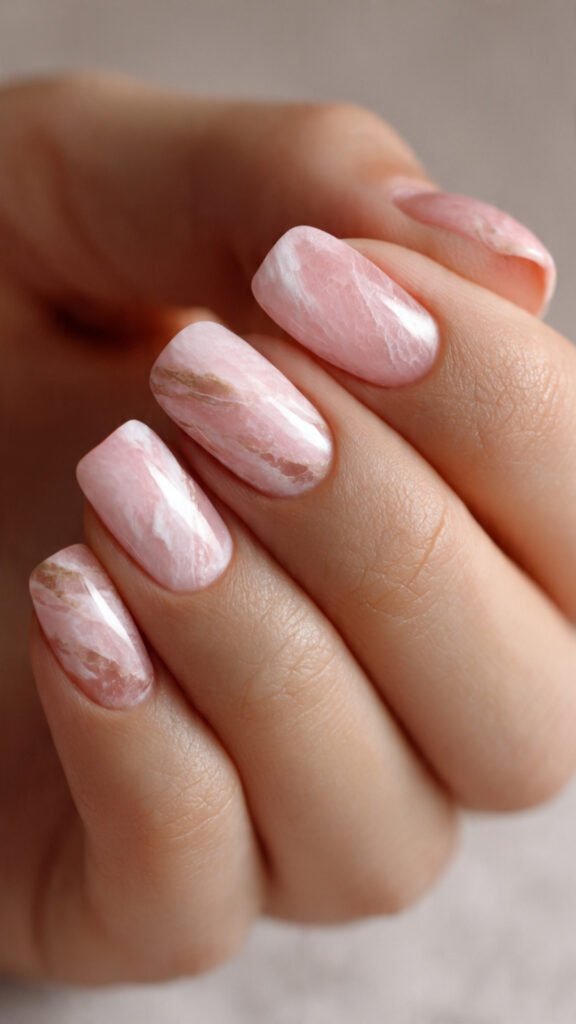 rose quartz pink nails