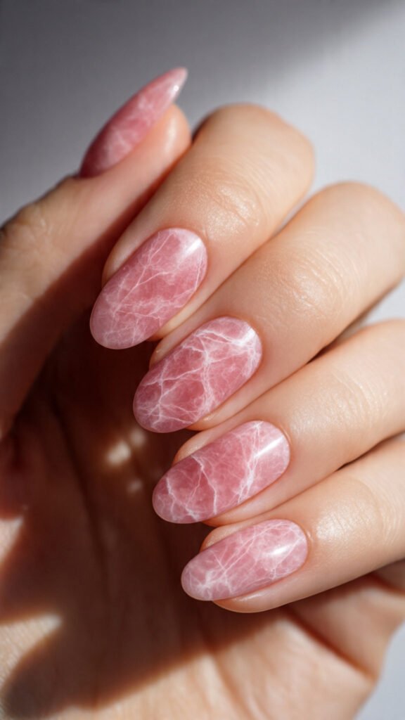 rose quartz pink nails